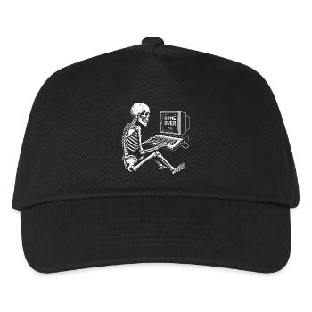 Skeleton Gamer an der Konsole - Kinder Basecap - Schwarz - Vorne