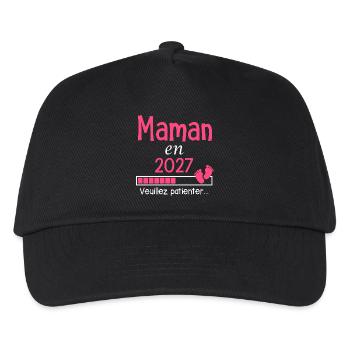 Mama im Jahr 2027 Geschenk für werdende Mama - Kinder Basecap - Schwarz - Vorne