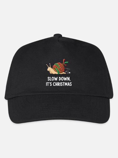 Slow Down Weihnachten Schnecke - Kinder Basecap - Schwarz