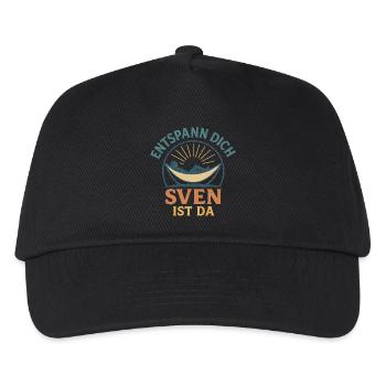 Entspann dich – Sven ist da - Kinder Basecap - Schwarz - Vorne