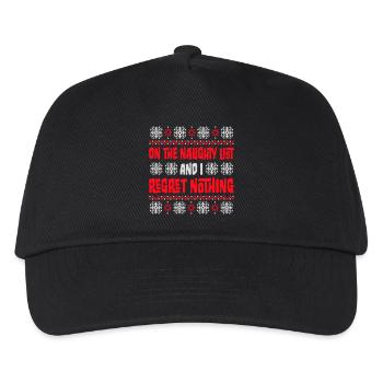 On the naughty list and regret nothing XMas Spruch - Kids’ Baseball Cap - black - Front