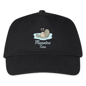 Manatee Marine Animal Ocean Loves Tea - Kids’ Baseball Cap - black - Front