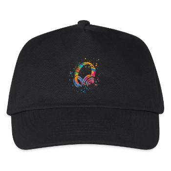 Kopfhörer Musik EDM DJ Musikliebhaber - Kinder Basecap - Schwarz - Vorne