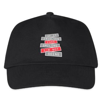 If It Involves Fake Smiling I'm Not Going Introver - Kinder Basecap - Schwarz - Vorne