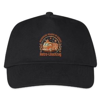 Retro Löschzug Nachwuchs - Kinder Basecap - Schwarz - Vorne