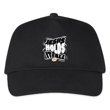 Jesus Holds It All Christian Encouragement Faith - Kids’ Baseball Cap - black - Front