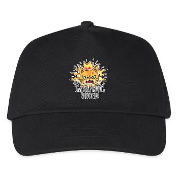 Keine Panik immer ruhig bleiben! Cool Cat - Kinder Basecap - Schwarz - Vorne