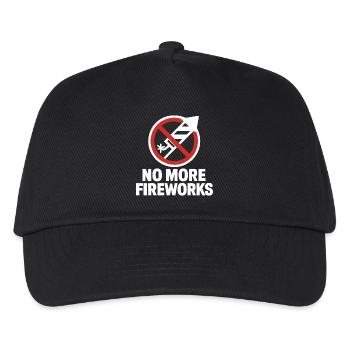 No More Fireworks – Silvester Edition - Kinder Basecap - Schwarz - Vorne