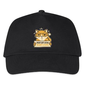 Ich bin nicht asozial, ich bin anti-dumm. - Kinder Basecap - Schwarz - Vorne