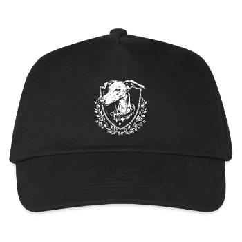 Hund Emblem mit Lorbeer - Kinder Basecap - Schwarz - Vorne