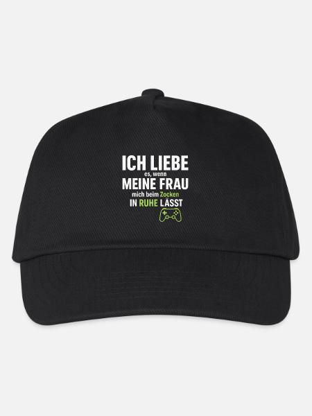 Ich liebe meine Frau – wenn sie mich zocken lässt - Kinder Basecap - Schwarz