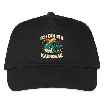 Ich Bin Ein Karnewal Jecke 5. Jahreszeit Wortspiel - Kinder Basecap - Schwarz - Vorne