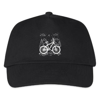 Cartoon Fahrradfahrer - Kinder Basecap - Schwarz - Vorne