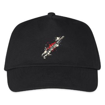 Flöte Graffiti - Kinder Basecap - Schwarz - Vorne