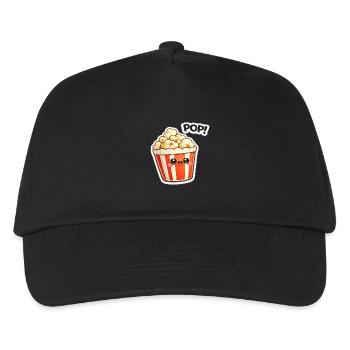 Motif de sourire popcorn Kawaii - Casquette de baseball Enfant - noir - Devant