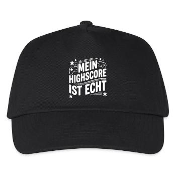 Mein Highscore ist echt - Retro Typo - Kinder Basecap - Schwarz - Vorne
