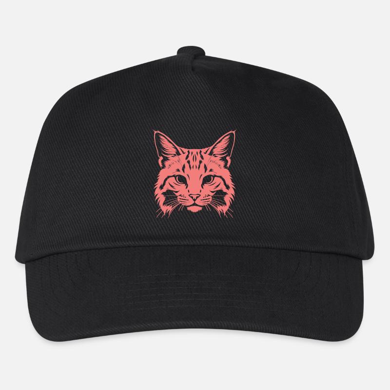 Katzenkopf Silhouette - Kinder Basecap - Schwarz
