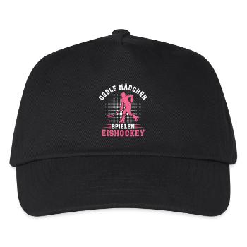 Coole Mädchen Spielen Eishockey Eishockeyspielerin - Kinder Basecap - Schwarz - Vorne