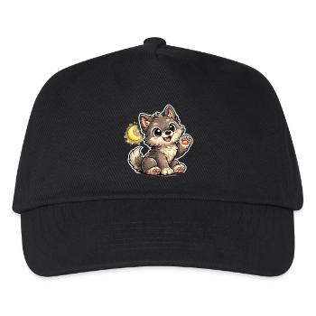 Mondnacht Wolfchen Kuschelpfote - Kinder Basecap - Schwarz - Vorne