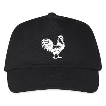 Hahn Silhouette - Kinder Basecap - Schwarz - Vorne