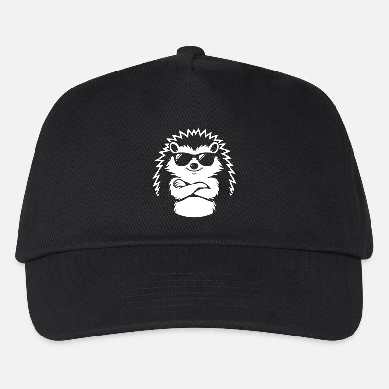 Cool pindsvin med solbriller - Basecap til børn - sort