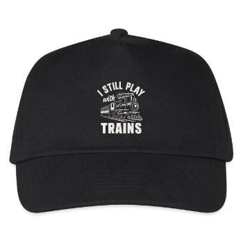Steam Locomotive Railroad Train Conductor - Kids’ Baseball Cap - black - Front