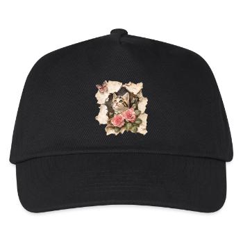 Chat au papillon - Casquette de baseball Enfant - noir - Devant