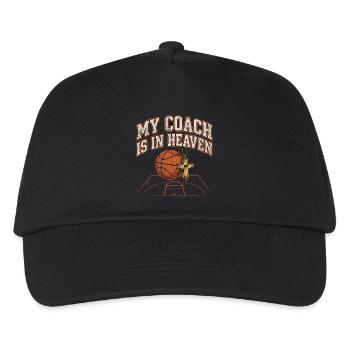 Mon entraîneur est au paradis dans le basket chrétien - Casquette de baseball Enfant - noir - Devant