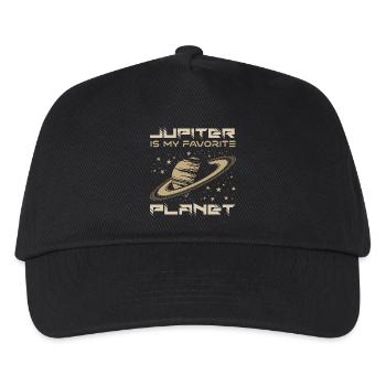 Jupiter ist mein Lieblingsplanet Saturn Witz - Kinder Basecap - Schwarz - Vorne