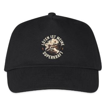 Löten Ist Meine Superkraft - DIY Bastler - Kinder Basecap - Schwarz - Vorne
