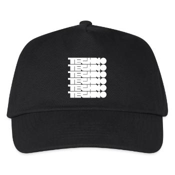 Techno Music Bold Abstract Geometry Logo - Kinder Basecap - Schwarz - Vorne