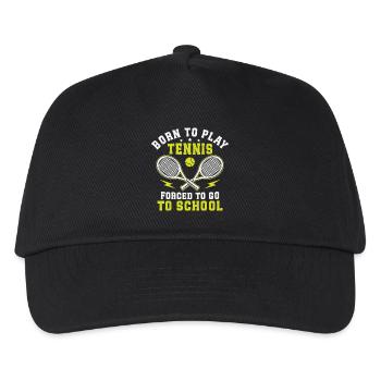 Born to play tennis, forced to go to school - Kids’ Baseball Cap - black - Front