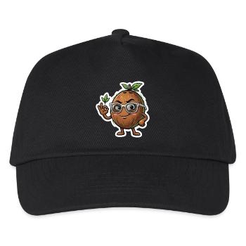 Kokosnuss-Nerd mit Brille - Kinder Basecap - Schwarz - Vorne