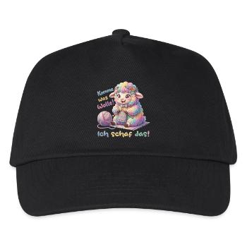 Komme was wolle ich schaf das  - Kinder Basecap - Schwarz - Vorne