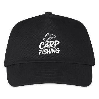 Karpfen Angeln Brush Design - Kinder Basecap - Schwarz - Vorne