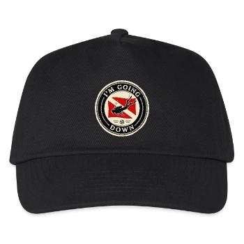 Scuba Diver Scuba Flag Going Down Retro - Kinder Basecap - Schwarz - Vorne