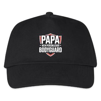 Papa Bodyguard Vater Schutz Geschenk - Kinder Basecap - Schwarz - Vorne