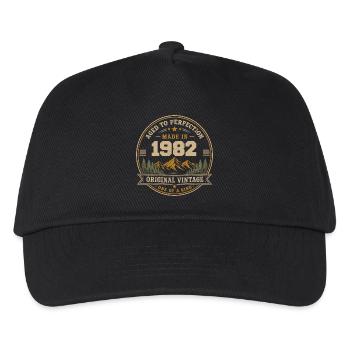 1982 Retro 1982 Vintage 1982 Geschenk 1982 - Kinder Basecap - Schwarz - Vorne