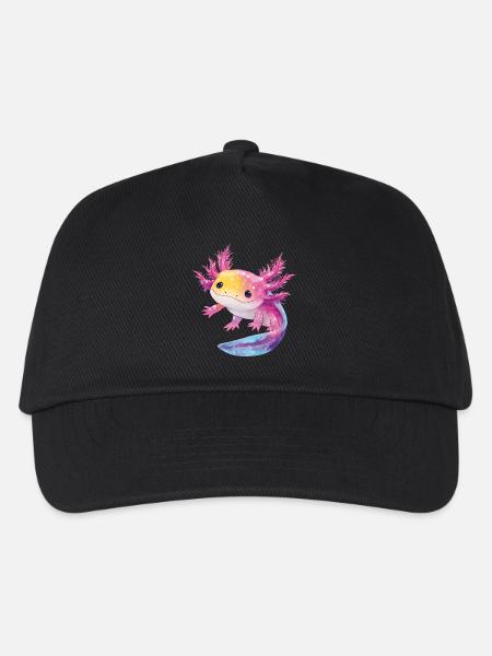 Axolotl - Kinder Basecap - Schwarz