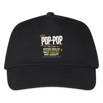 Pop-Pop-Definition – Cooler und legendärer Opa - Kinder Basecap - Schwarz - Vorne