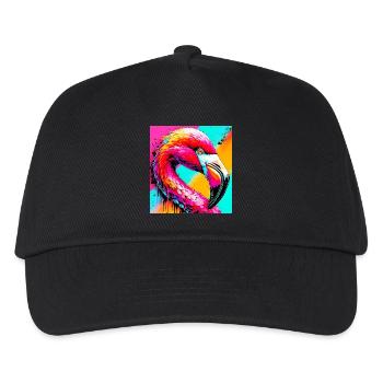 Flamingo - Kinder Basecap - Schwarz - Vorne