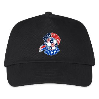 USA Soccer Fan 2026, Stars and Stripes Soccer Ball - Kids’ Baseball Cap - black - Front