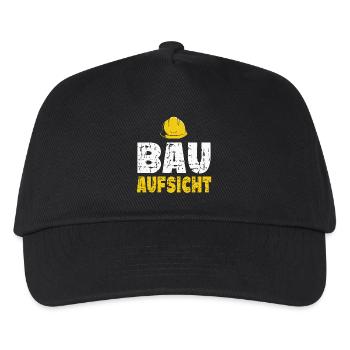 Bauaufsicht Bauarbeiter - Kinder Basecap - Schwarz - Vorne