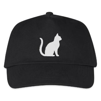 Katze - Kinder Basecap - Schwarz - Vorne