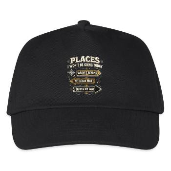 Places I Won't Be Going Today Retro Spruch - Kinder Basecap - Schwarz - Vorne