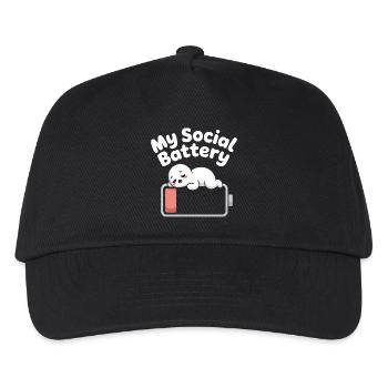 Social Battery Introvert Dead Battery Battery - Kids’ Baseball Cap - black - Front
