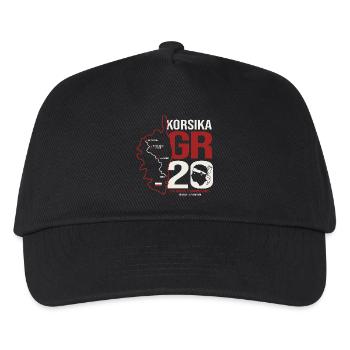GR20 Finisher Korsika Trekking Wanderung Wanderer  - Kinder Basecap - Schwarz - Vorne