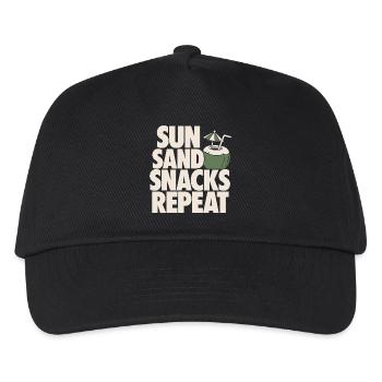 Sun Sand Snacks Repeat Tropical Design - Kinder Basecap - Schwarz - Vorne