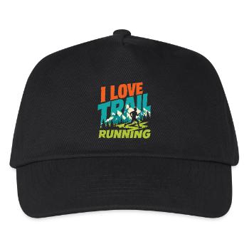 Ich liebe Trailrunning - Kinder Basecap - Schwarz - Vorne