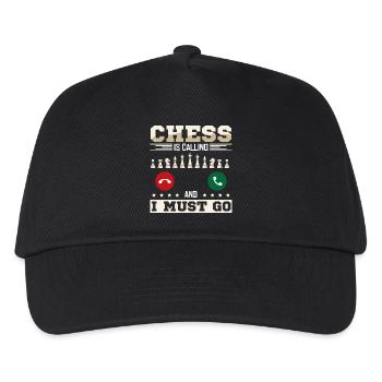 Schach Schachspieler Schachbrett - Kinder Basecap - Schwarz - Vorne